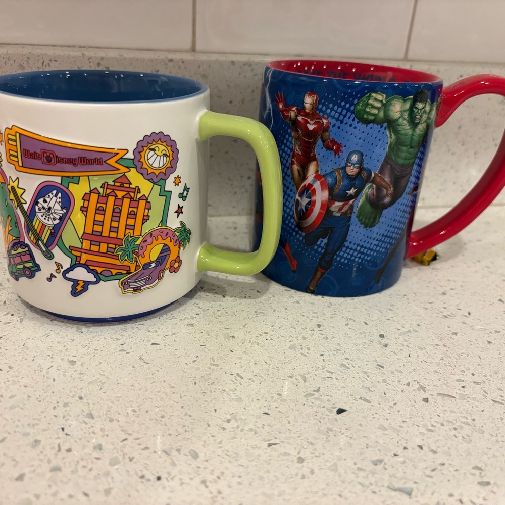 Disney Marvel Avengers and Disneyworld Mugs